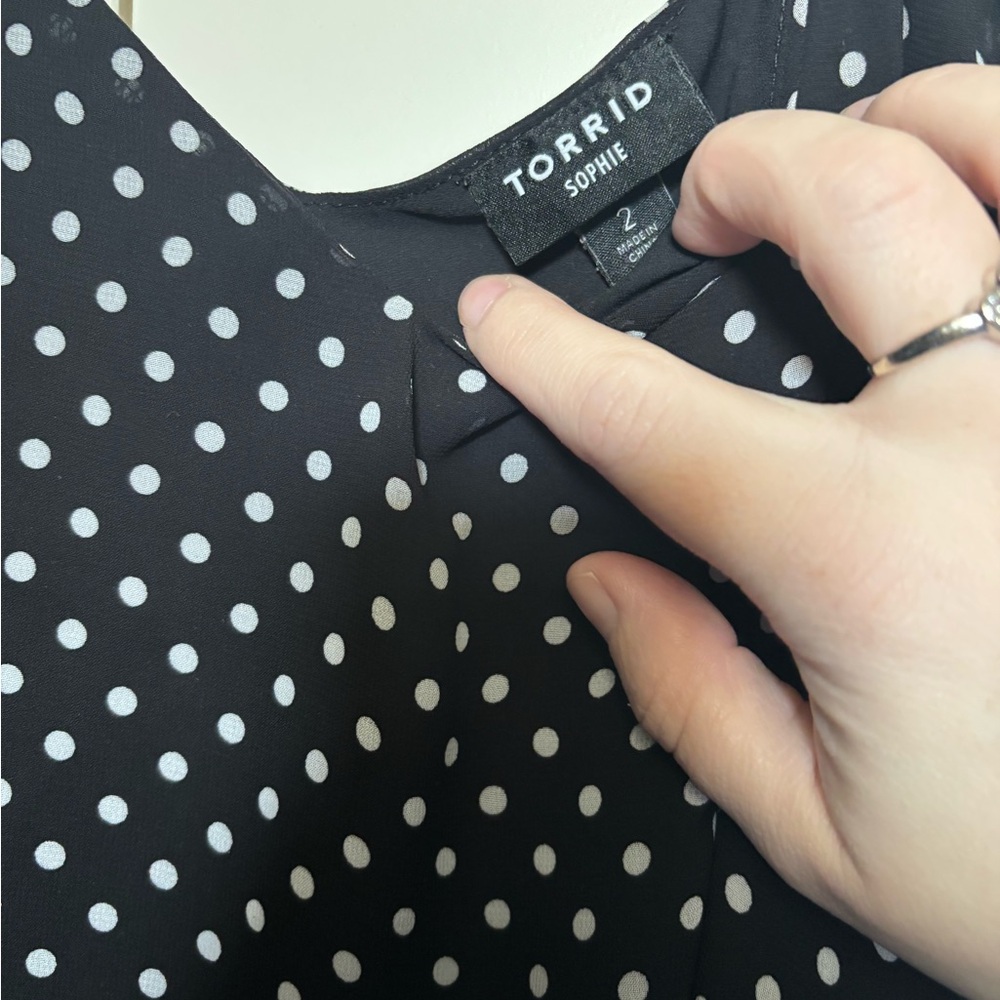Torrid Black and White Polka Dot Top - Picture 3 of 3
